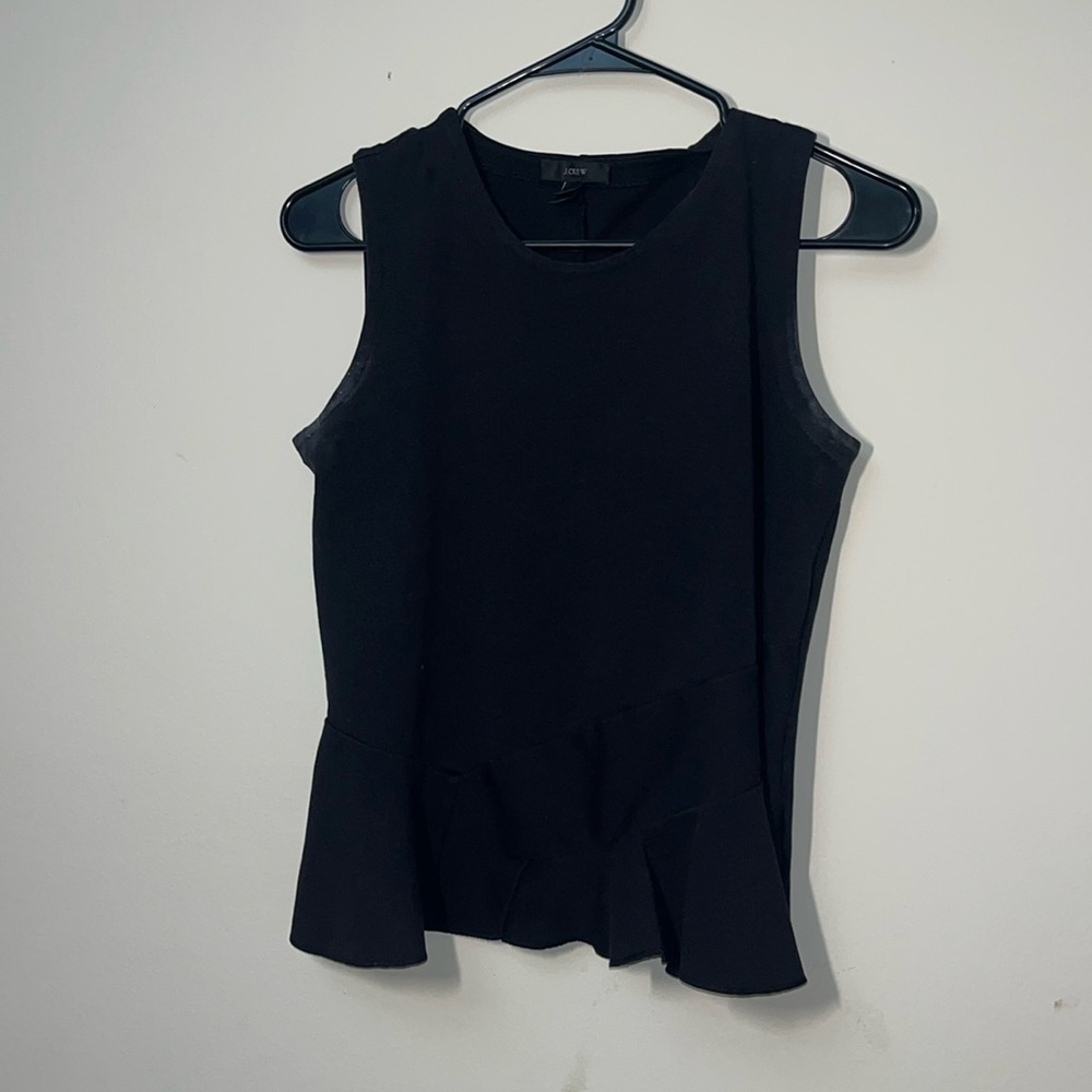 J. Crew Black Fitted Peplum Tank Top